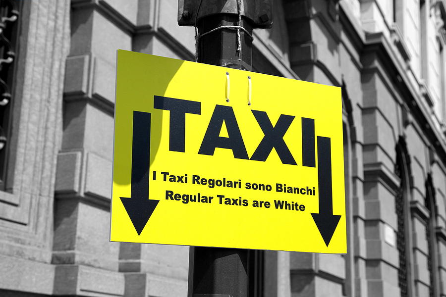Taxi Sign Photograph by Valentino Visentini