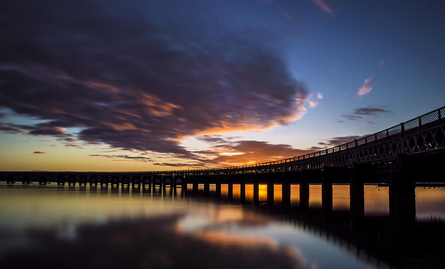 Tay Rail Bridge Sunset Photograph by Jamie Whyte