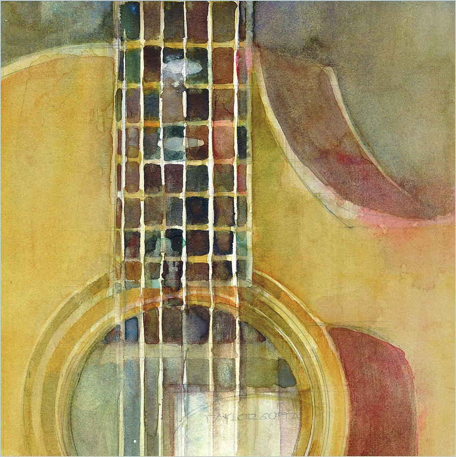 Music Painting - Taylor Acoustic Guitar by Dorrie Rifkin