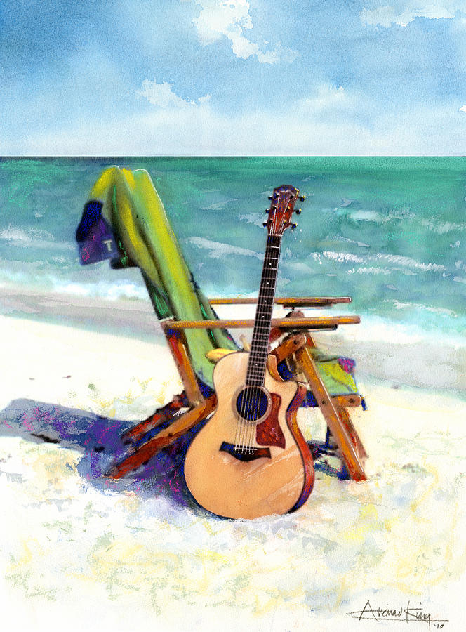 Taylor Guitar Painting - Taylor at the Beach by Andrew King