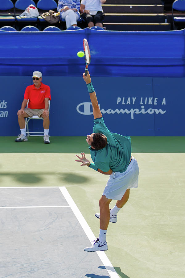 Sports Photograph - Taylor Fritz plays in the Winston-Salem Open. by Bryan Pollard
