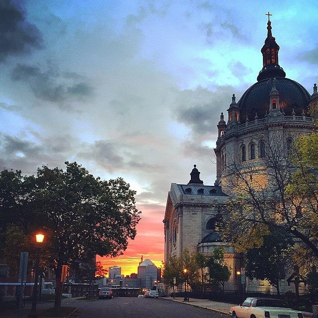 St. Paul Photograph - Cathedral Hill sunrise by Lance Janssen