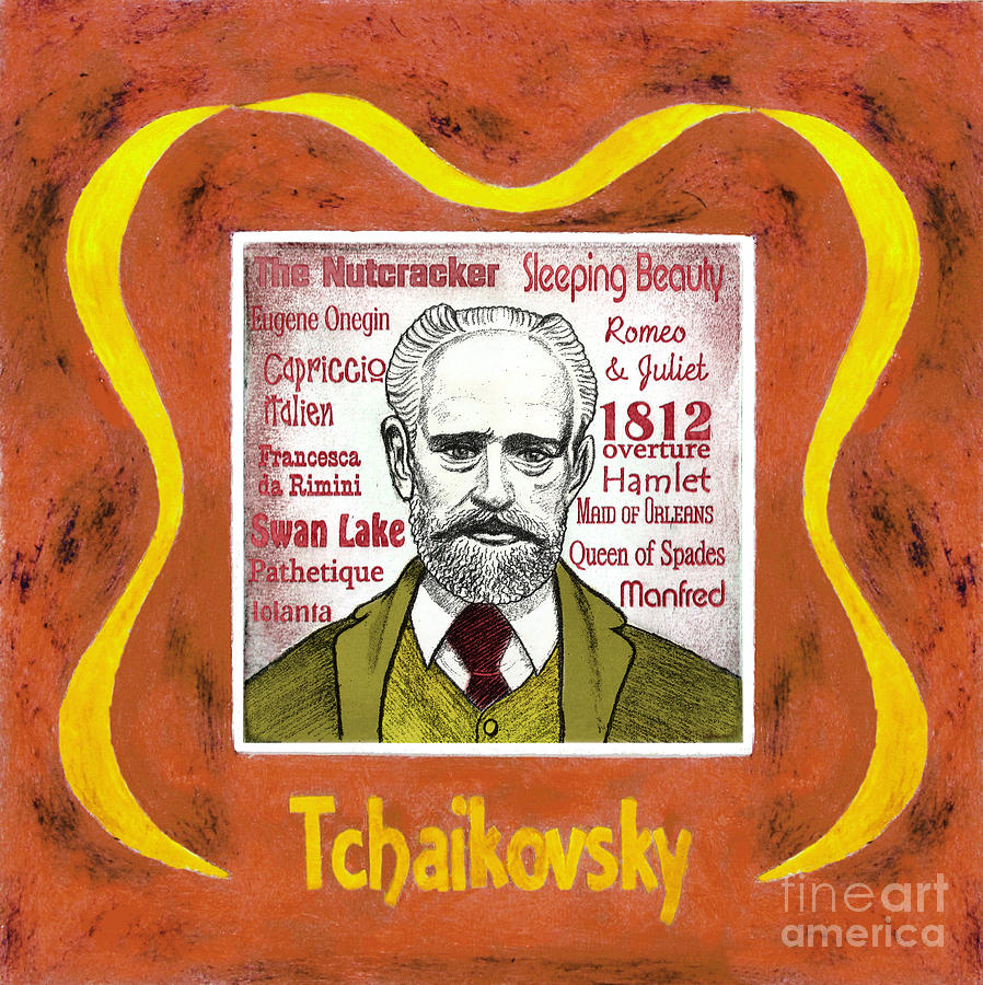 Tchaikovsky portrait Mixed Media by Paul Helm