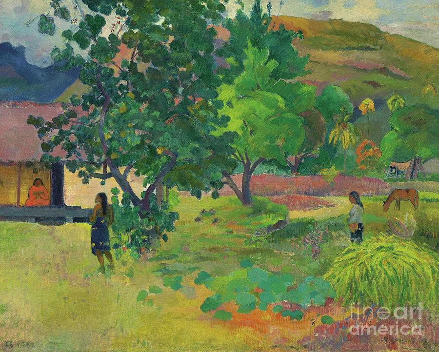 Tree Painting - Te Fare  La maison, 1892  by Paul Gauguin