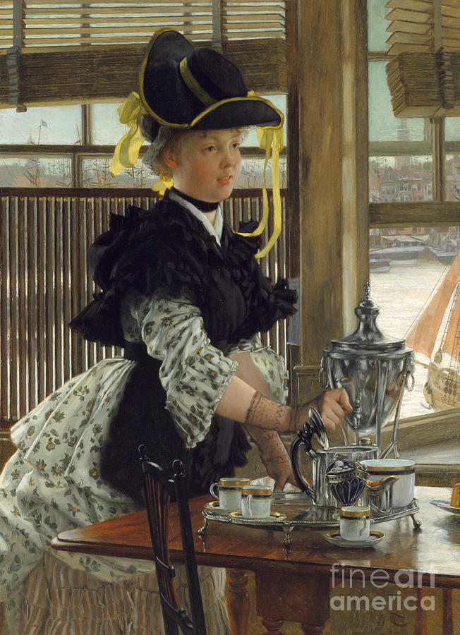 James Jacques Joseph Tissot Painting - Tea, 1872  by James Jacques Joseph Tissot