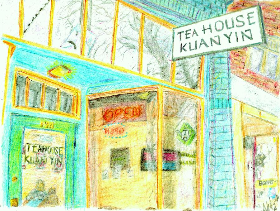 Tea and Sympathy At the Teahouse Kuan Yin Drawing by Dale Arends Fine