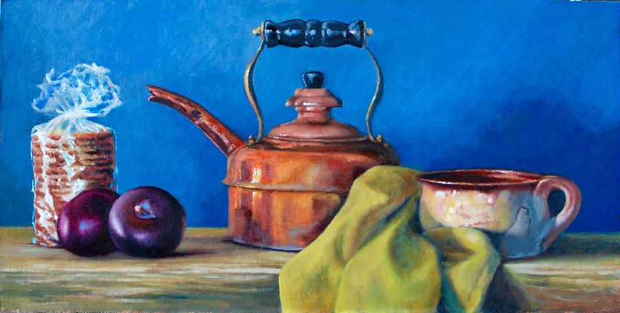 Still Life Painting - Tea at Five by Dan Petrov