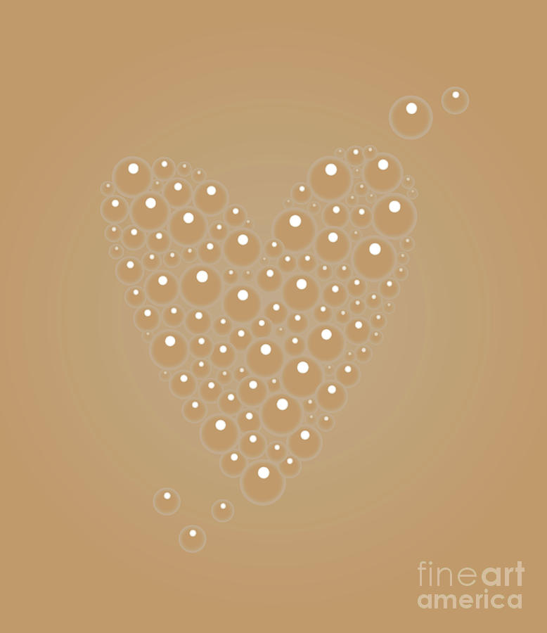 Tea Cup Bubbles Valentine Heart Digital Art by Bigalbaloo Stock