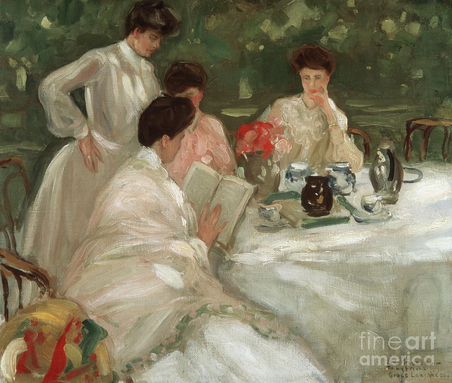 Tea in the Garden Painting by Frederick Carl Frieseke