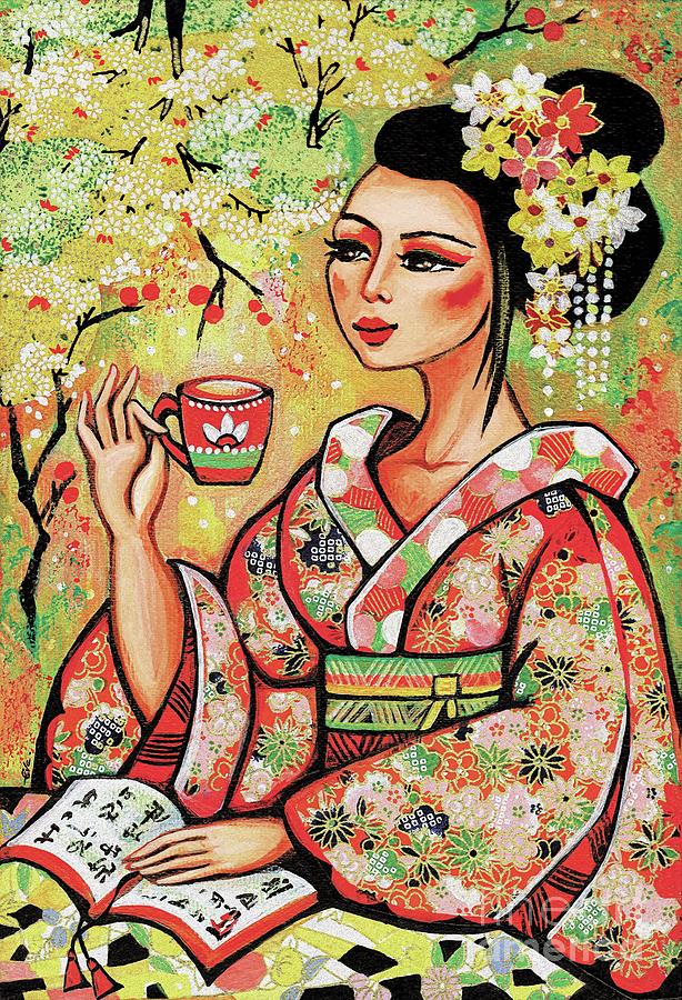 Tea in the Garden Painting by Eva Campbell