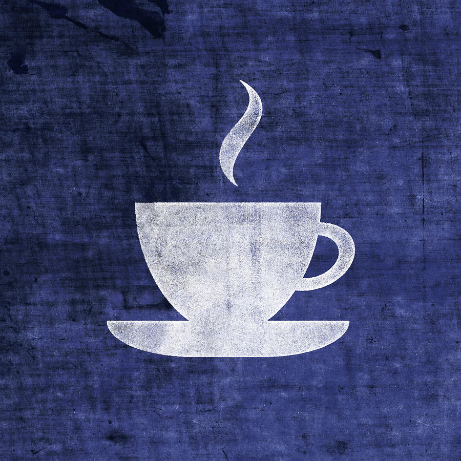 Tea Or Coffee Blue- Art by Linda Woods Mixed Media by Linda Woods