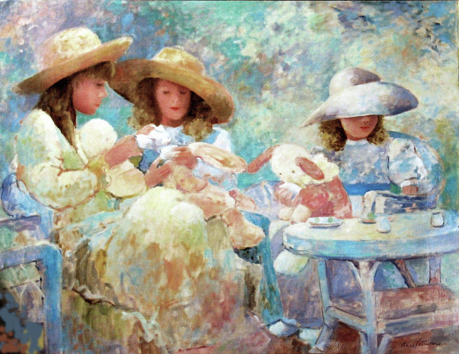 Hat Painting - Tea Party by Anne Lattimore