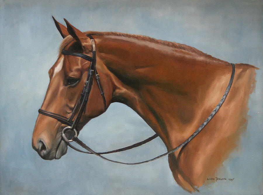 Horse Painting - Tea Party by Linda Tenukas