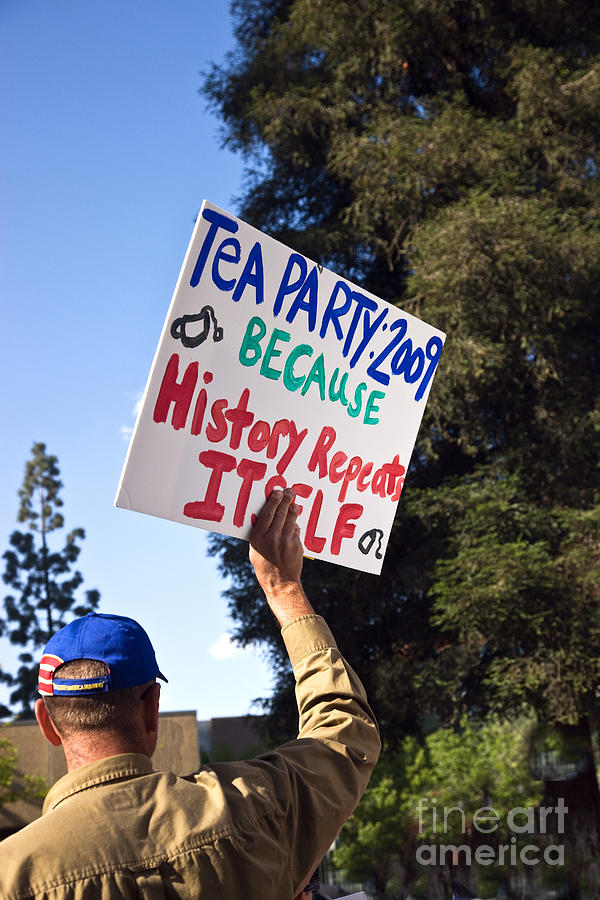 Flag Photograph - Tea Party Protest, 2009 by Inga Spence