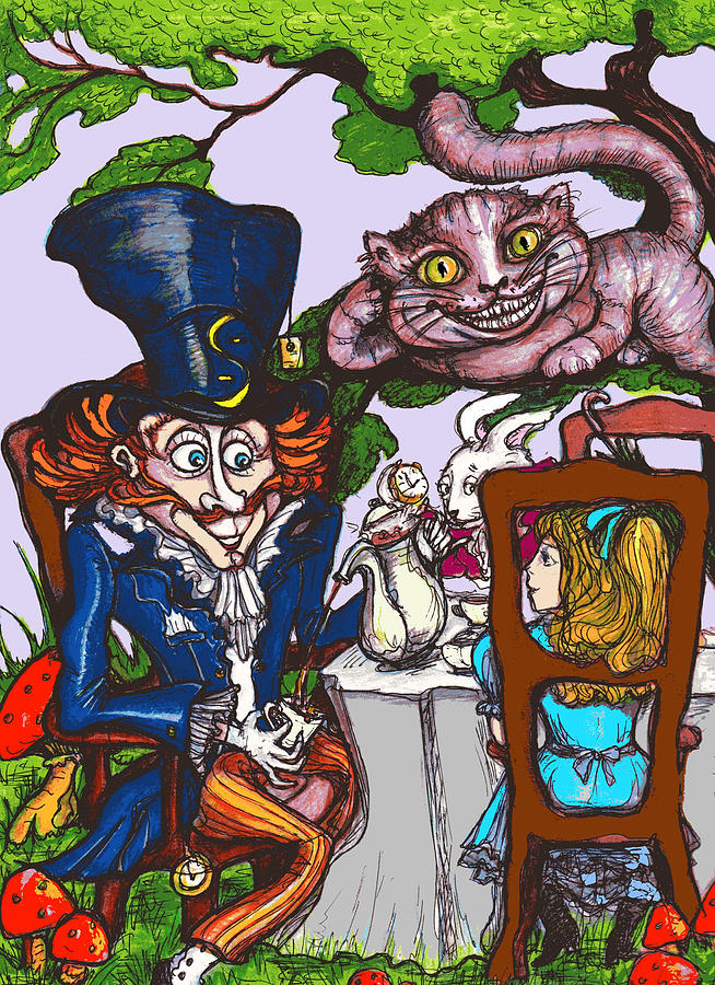 Tea Party Drawing by Rae Chichilnitsky