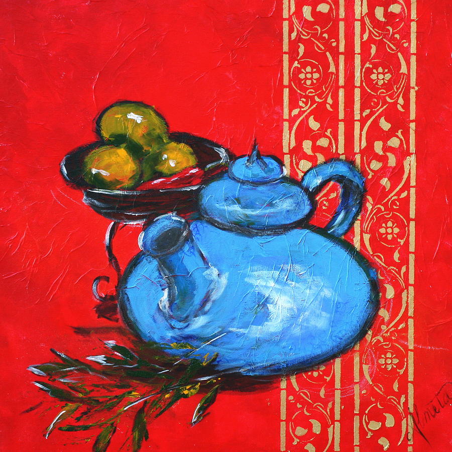 Lemon Painting - Tea please by Almeta Lennon