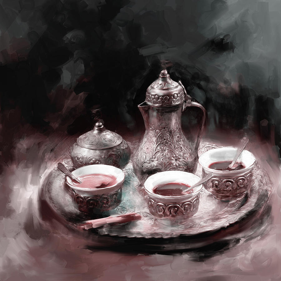 Tea pots 671 2 Painting by Mawra Tahreem