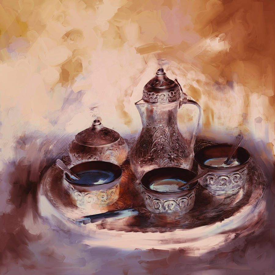 Tea pots 671 3 Painting by Mawra Tahreem