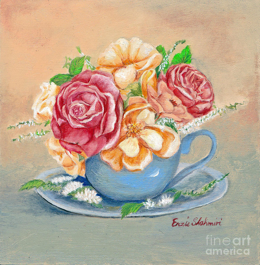 Tea Roses Painting by Portraits By NC