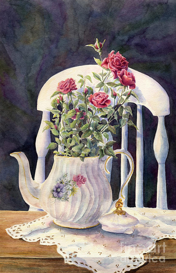 Tea Roses Painting by Malanda Warner