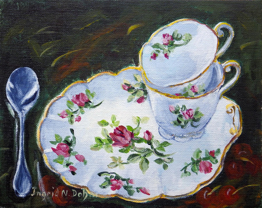 Tea Set Painting by Ingrid Dohm