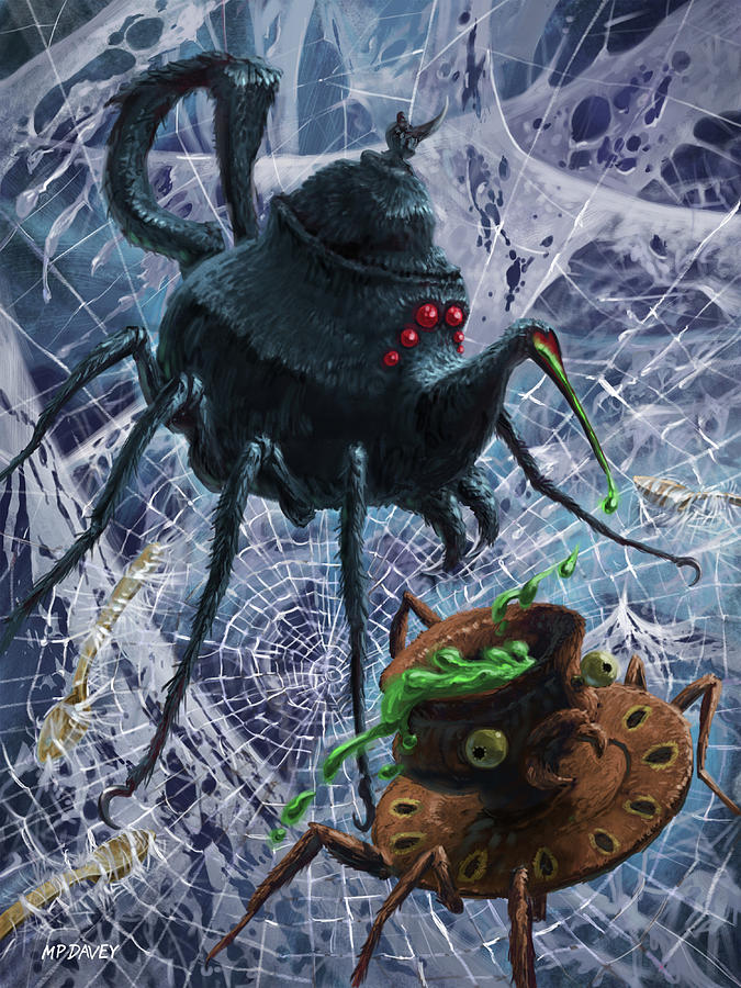 Tea Digital Art - Tea Set Monster Spiders fantasy by Martin Davey