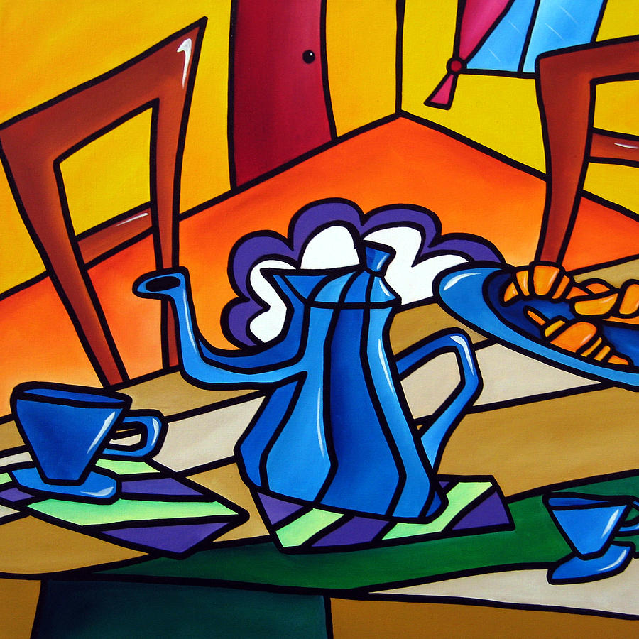 Tea Time - Abstract Pop Art by Fidostudio Painting by Tom Fedro