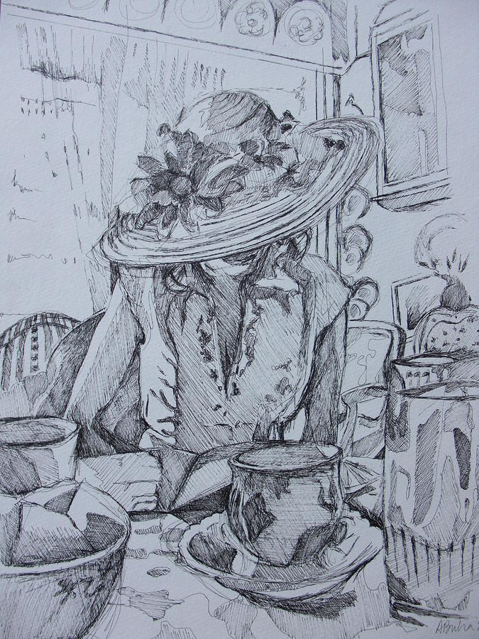 Tea Drawing - Tea Time by Aleksandra Buha