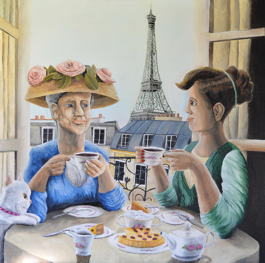 Tea Time in Paris Painting by Winton Bochanowicz