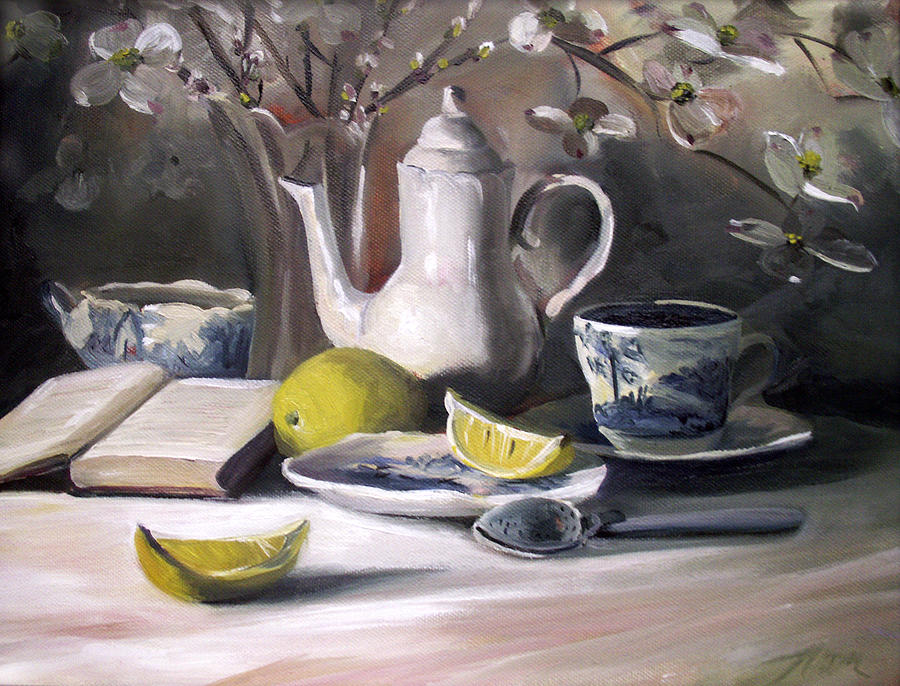 Tea Painting - Tea with Lemon by Nancy Griswold