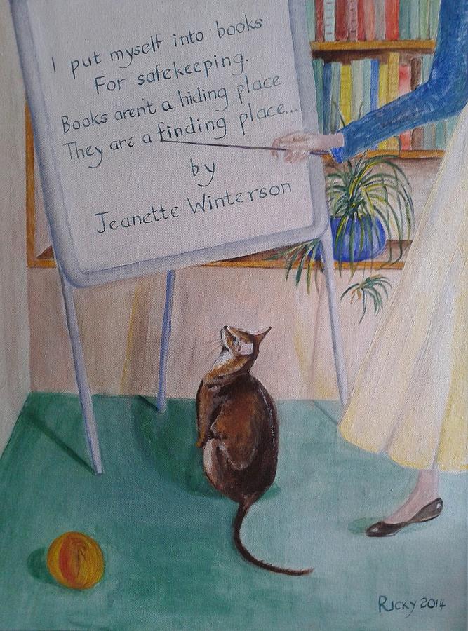 Cat Painting - Teachers Pet by Veronica Rickard