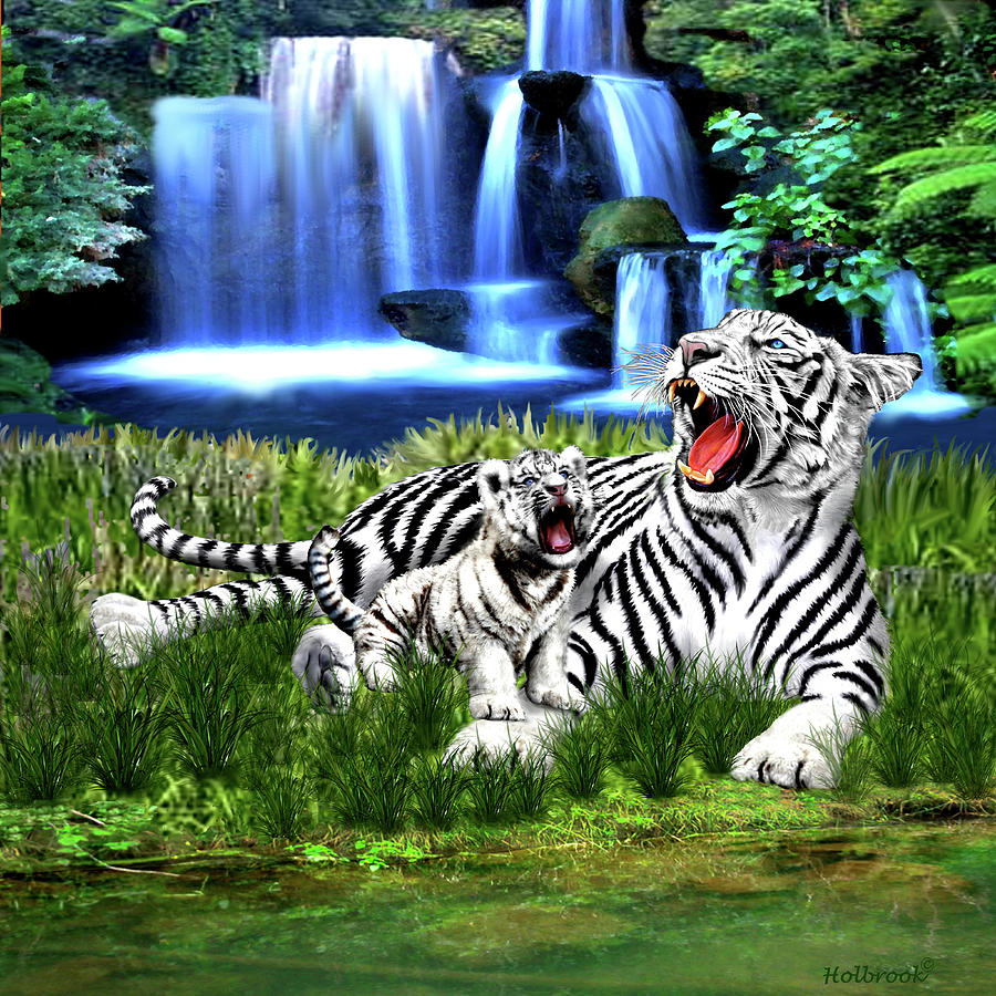 Tiger Cub Learns to Roar Digital Art by Glenn Holbrook