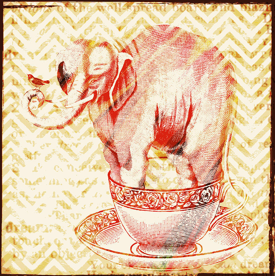 Teacup Elephant Digital Art by Brandi Fitzgerald Fine Art America