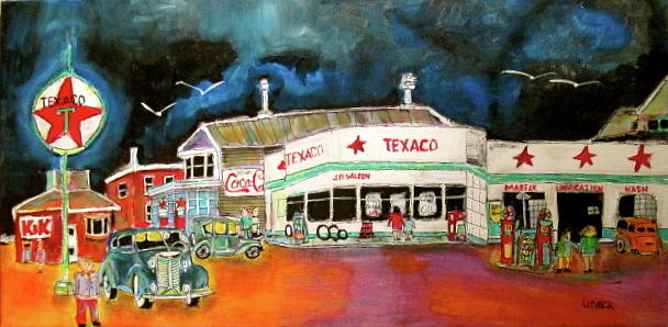 Teague Texaco 1940 Painting by Michael Litvack