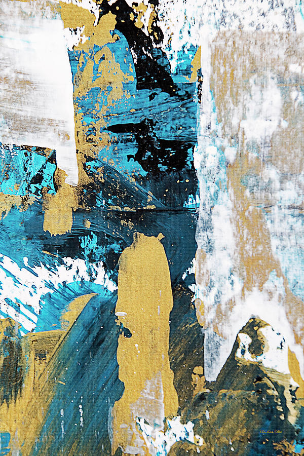 Teal Abstract Mixed Media by Christina Rollo