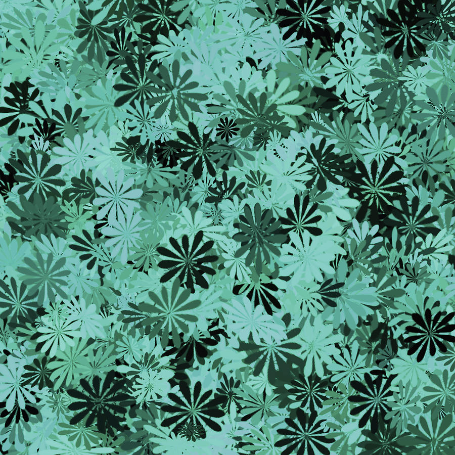 Mint Green Floral Pattern Digital Art by Aimee L Maher ALM GALLERY