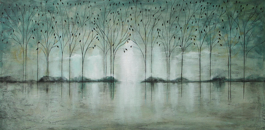 Teal Forest Painting by Lauren  Marems