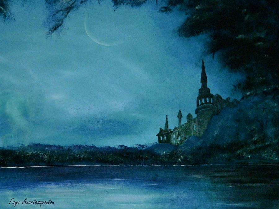Castle Painting - Teal Vision by Faye Anastasopoulou