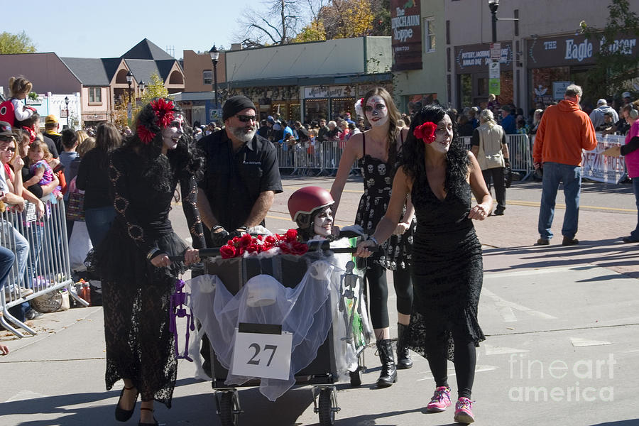 Team #27 At Emma Crawford Coffin Races In Manitou Springs Colorado Photograph