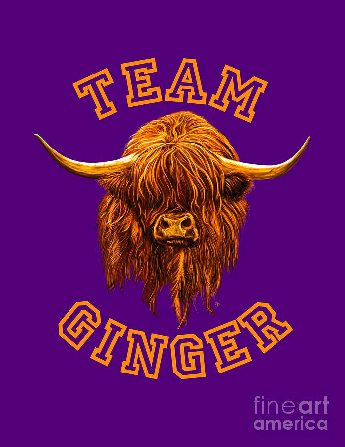 Team Ginger Scottish Highland Cow by David Brodie