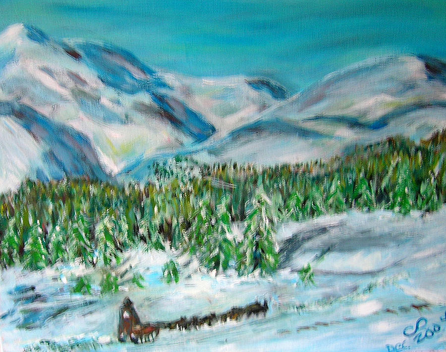 Teamwork in Alaska Painting by Carolyn Donnell