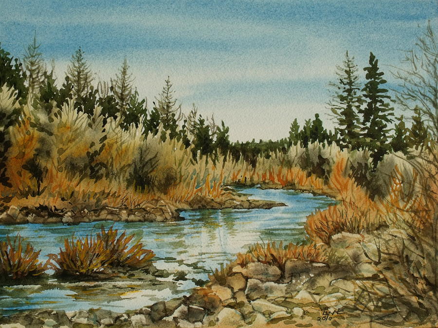 Teanoway River WA Painting by Lynne Haines