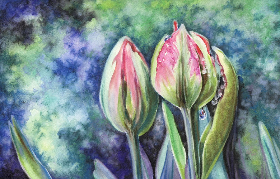 Tulip Painting - Tears by Natasha Denger