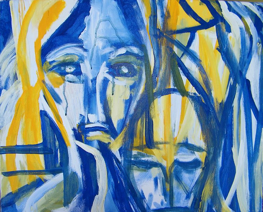 Tears of Woman - Tears of Man Painting by Judith Redman