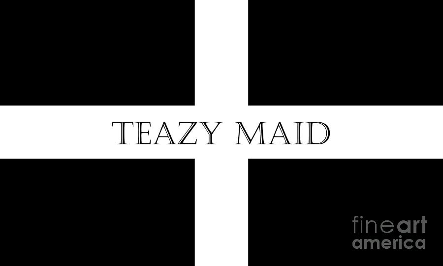 Black And White Digital Art - Teazy Maid by Terri Waters