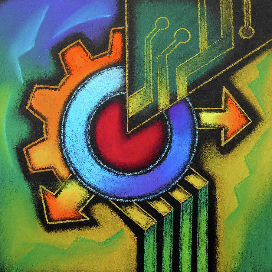 Tech symbol Painting by Leon Zernitsky