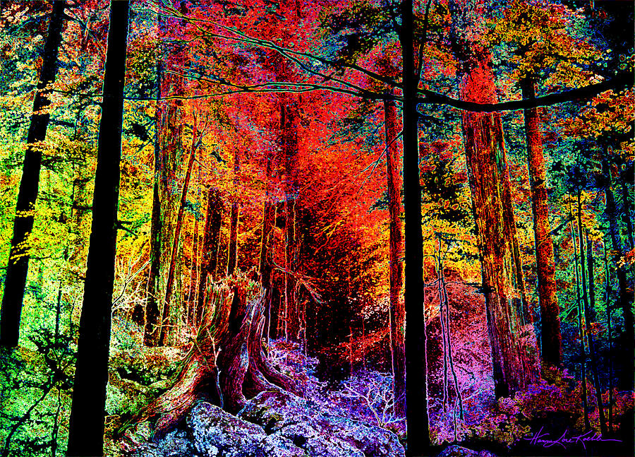 Tree Painting - Technicolor Autumn Forest by Hanne Lore Koehler