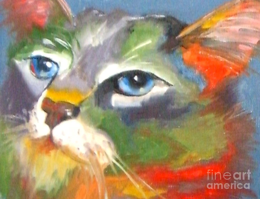 Technicolor Tabby Painting by Susan A Becker
