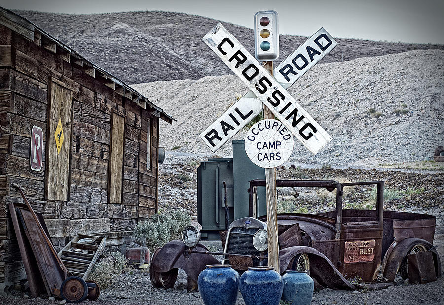 Tecopa Signs and Old Relics Photograph by Phil Cardamone