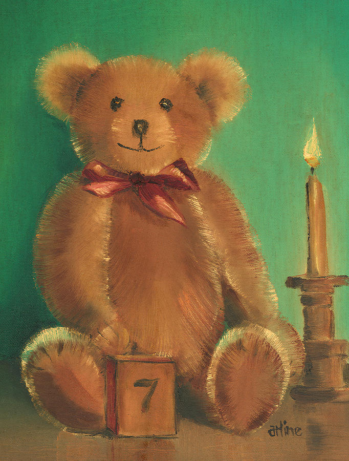 Ted E. Bear Painting by Arline Wagner